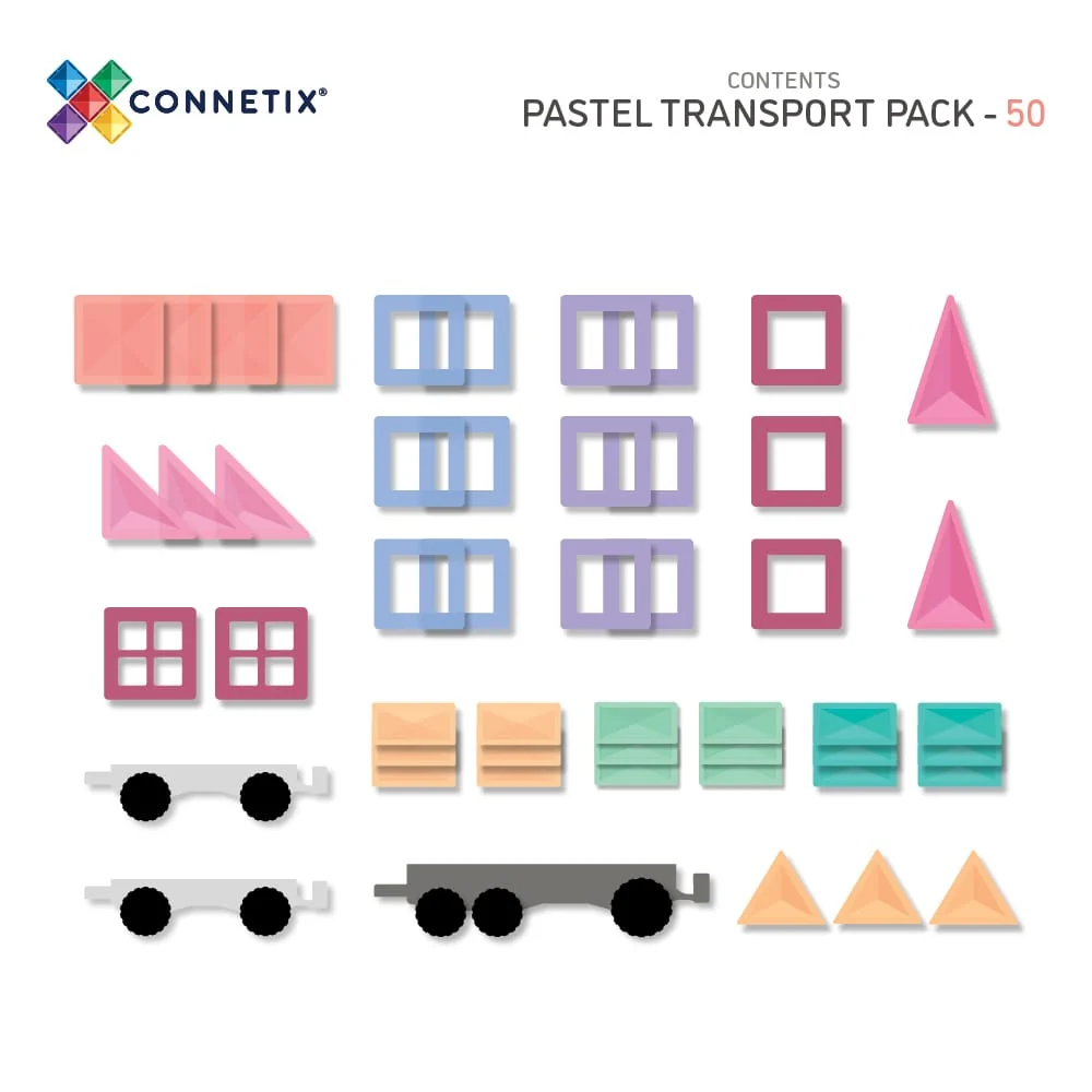 Connetix - 50 dele - Pastel Transport Pack - Billede 8