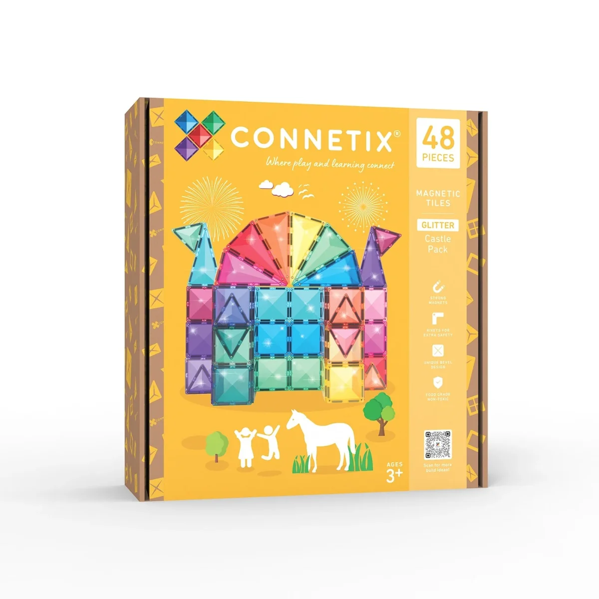 Connetix - 48 dele - Glitter castle pack - Billede 2